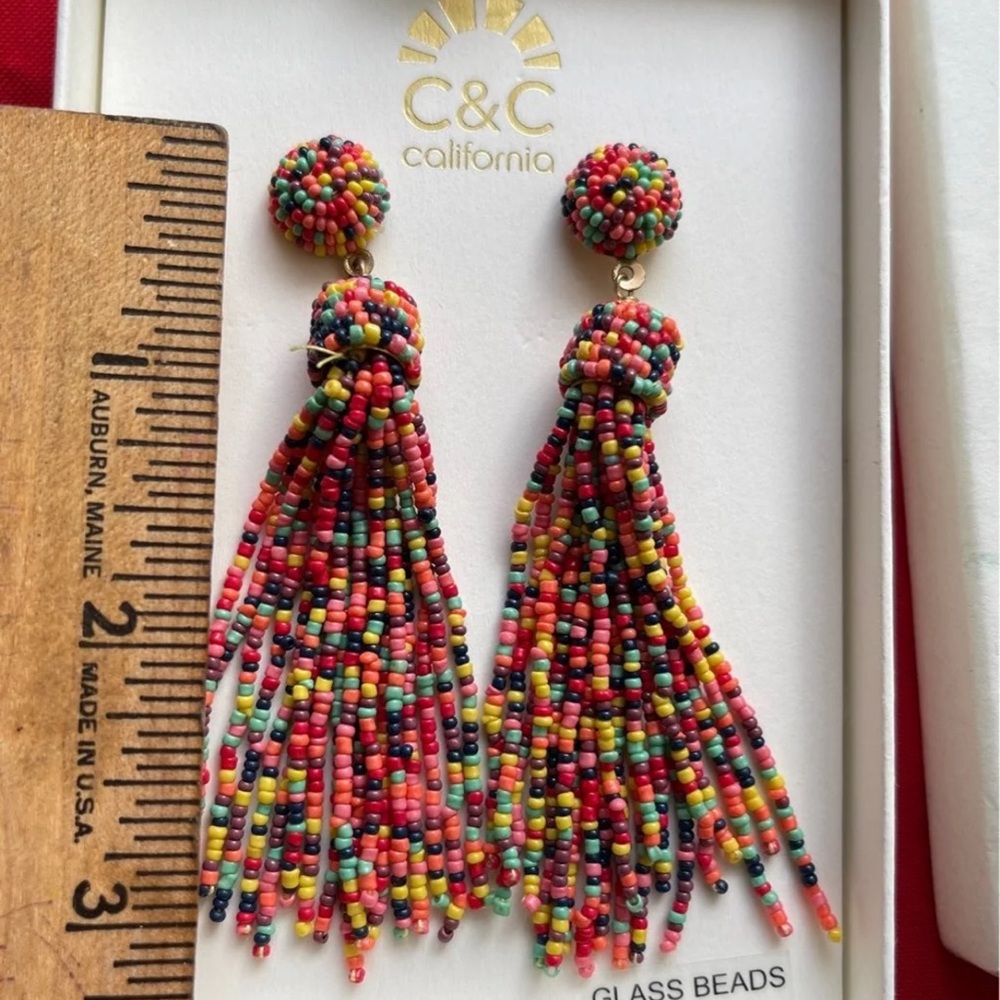 C & C California Colorful Glass beads Earrings - Picture 2 of 2